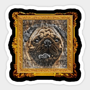 Pug loves painting Sticker